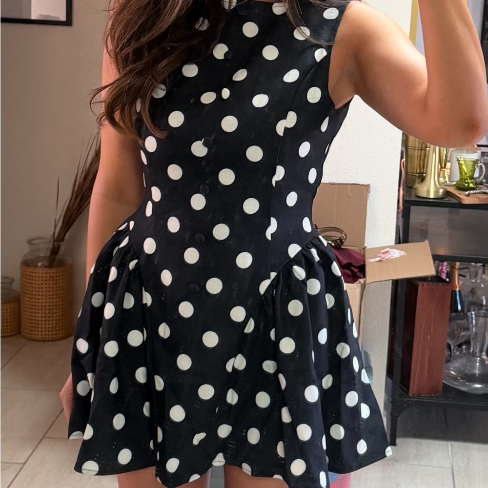 Cider Black and White Polka Dot Dress - Size 4 / S